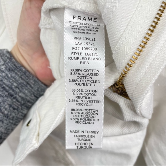 FRAME NWOT Le Garçon Straight Leg Distressed Rolled Cuff Boyfriend Jeans SZ 25 - Picture 11 of 15